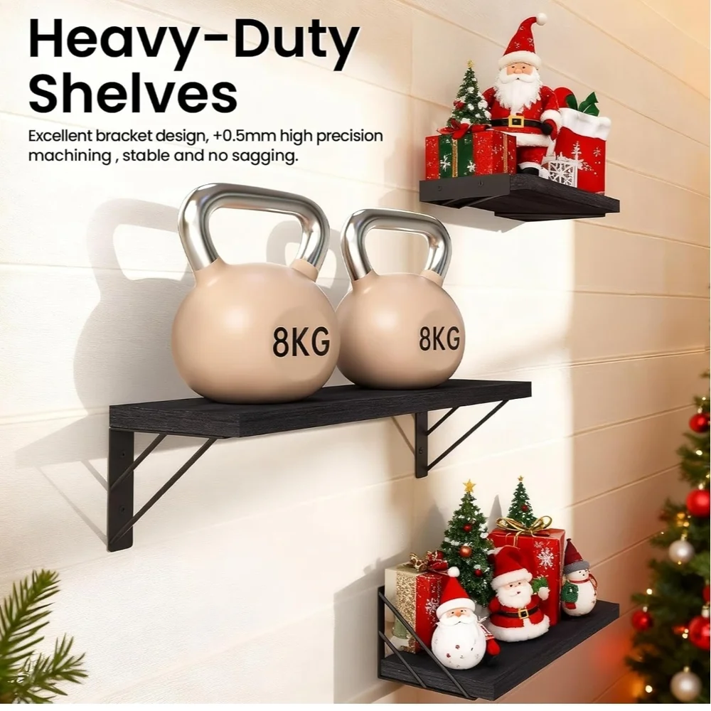 Gray Wall Display Shelves 3pk NEW